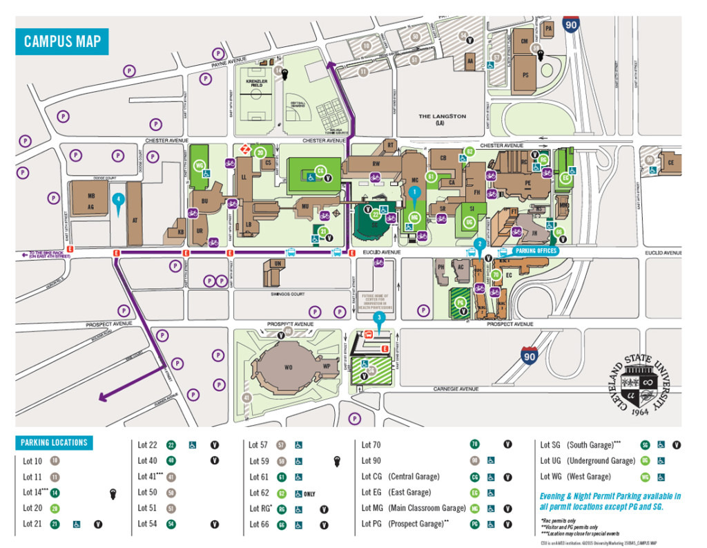 Campus Map, Parking, and Mather Mansion Pathways to Chemistry