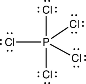 Lewis structure of PCl5.