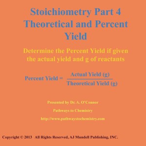 Stoichiometry Part 4 Calculate Percent Yield